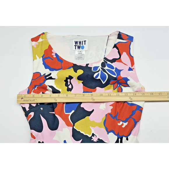 Anthropologie Whit Two Pink Floral Petal Cross Back Dress Tiki 4 - Picture 5 of 10